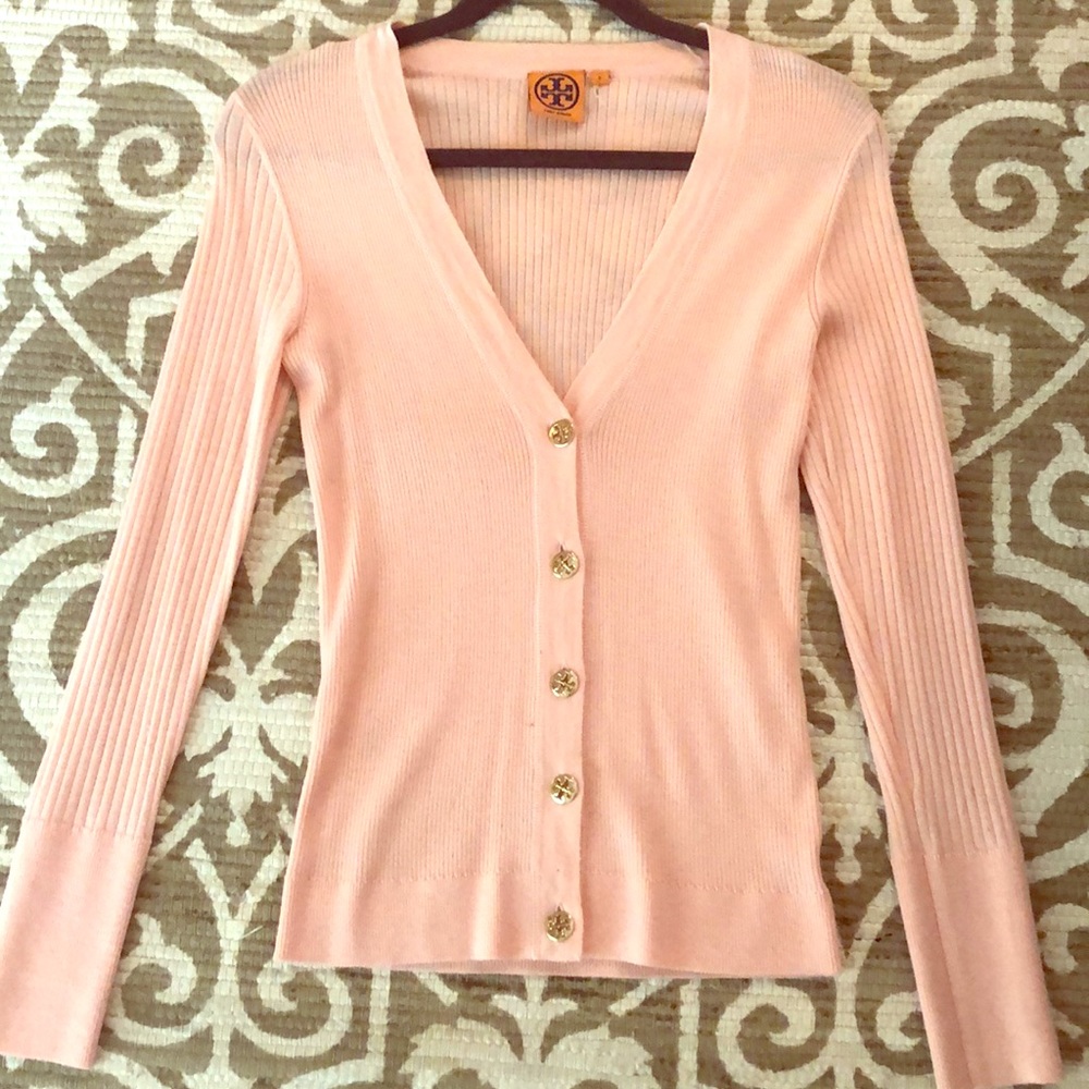 Tory Burch Ribbed Cardigan